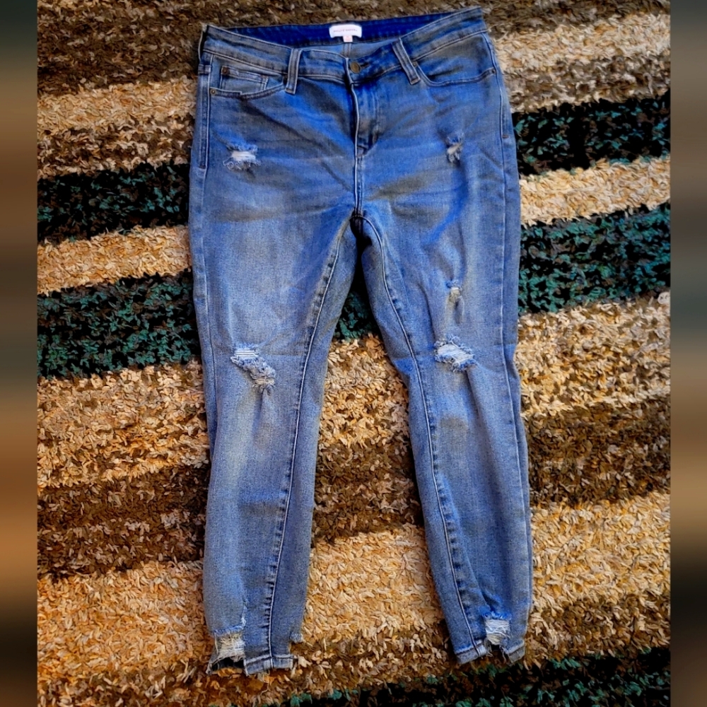 Molly Isadora Distressed Skinny Jeans | High-Rise Stylish Denim Pants size 14